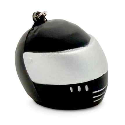 Black Stress Crash Helmet Keyring Front Visor